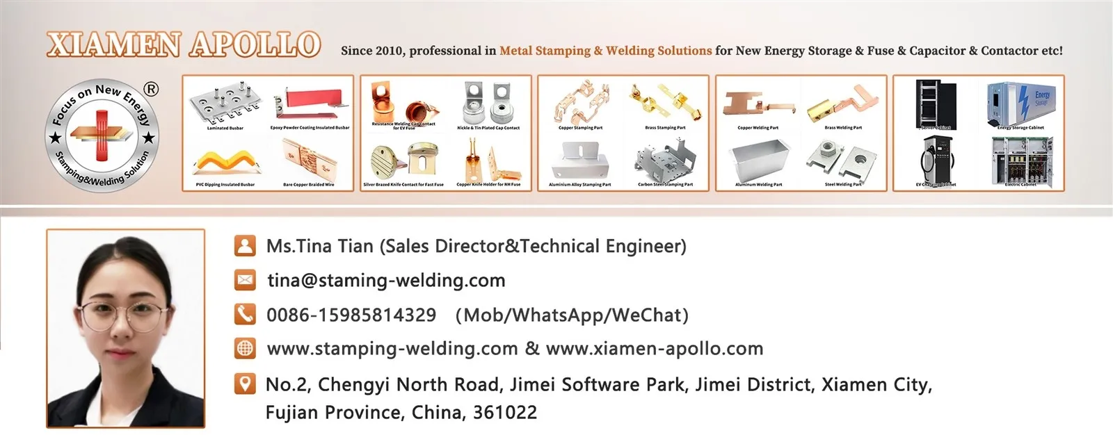 Ms Tina from Xiamen Apollo Ms Tina from Xiamen Apollo