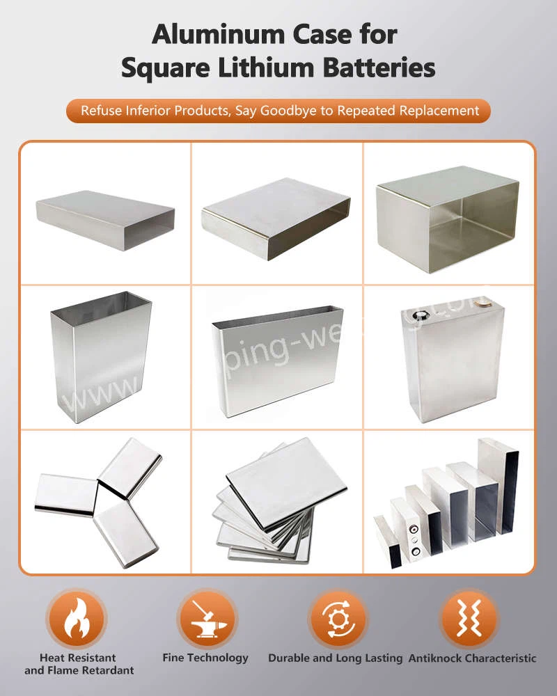 Aluninum Case for Square Lithium Batteries Aluninum Case for Square Lithium Batteries